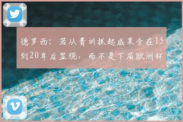 德罗西：若从青训抓起成果会在15到20年后显现，而不是下届欧洲杯